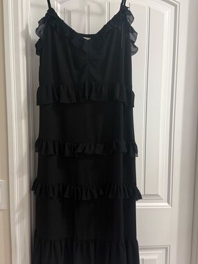 Michael Kors Black Ruffle Tiered Dress